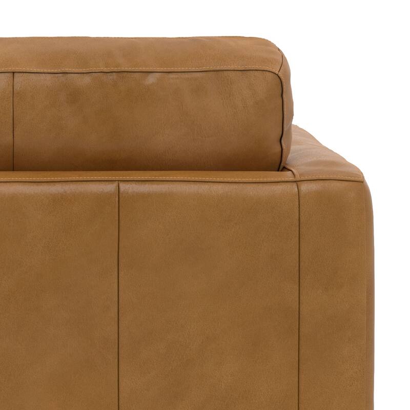 WYNDENHALL Brixley 43 inch Wide Mid-Century Modern Accent Chair in Top Grain Genuine Leather - 42.9" W x 38.25" D x 34" H