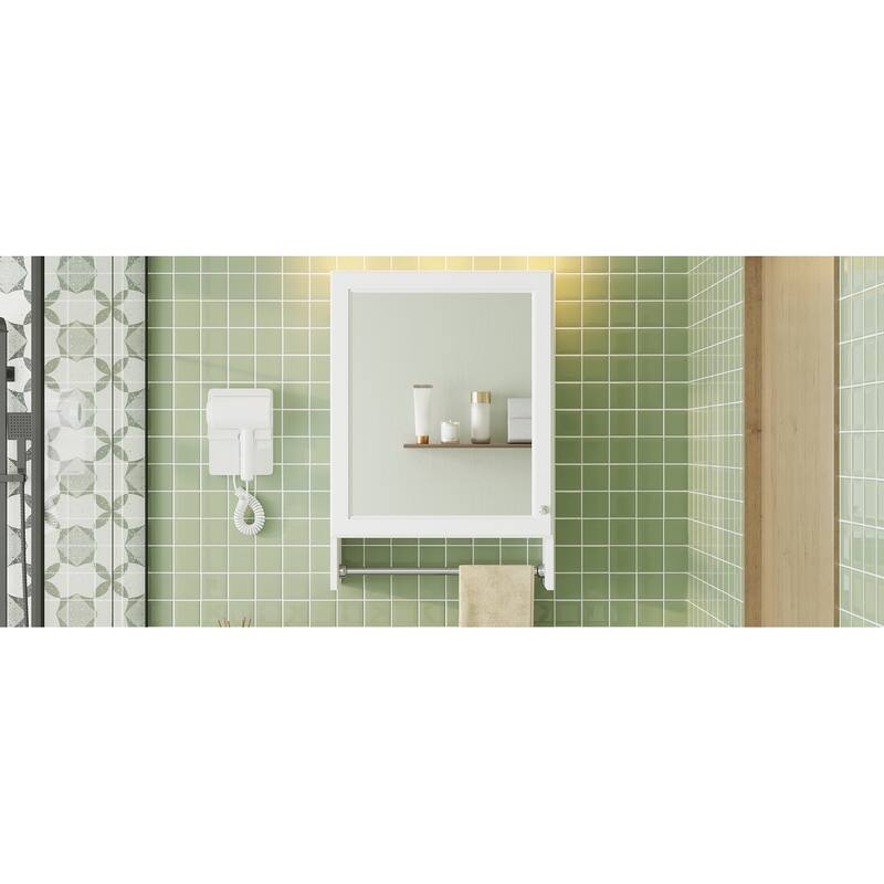 3-in-1 Mirror Cabinet,20"Wall Mounted Medicine Cabinet with Adjustable Shelf & Soft Close Door,High-Define Mirror with Storage