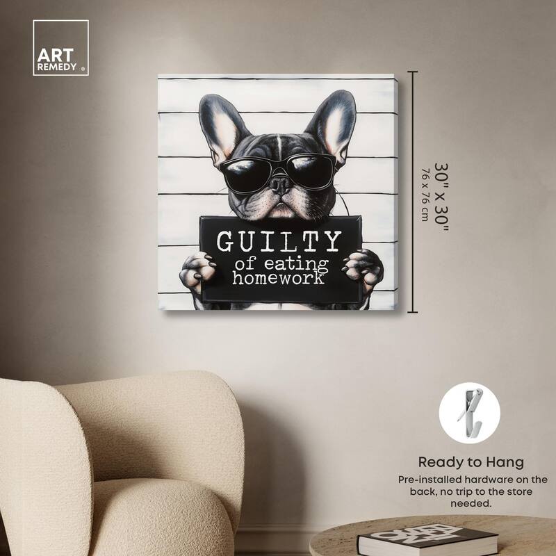 Guilty of Eating Homework Canvas by Art Remedy, Gallery Wrapped