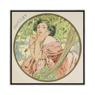 iCanvas "July, 1899 " by Alphonse Mucha Framed