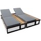 preview thumbnail 6 of 18, Outdoor Chaise Lounge Chair with 5-Position Adjustable Backrest and Wood Side Table
