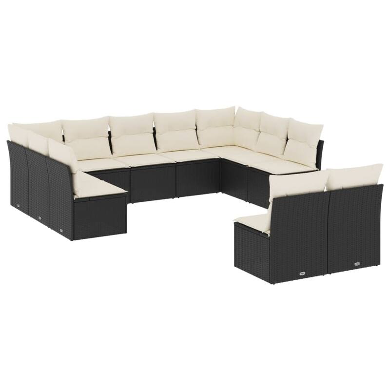 vidaXL Garden Sofa Set Black