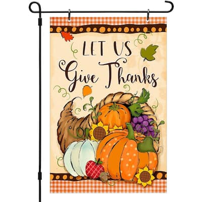 Made in USA Reversible Printed Garden Flag Outdoor Yard Décor Let Us Give Thanks by CounterArt® 12 x 18.25 inches