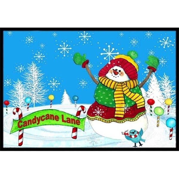Carolines Treasures PJC1075JMAT Candy Cane Lane Snowman Indoor & Outdoor Mat 24 x 36 in.