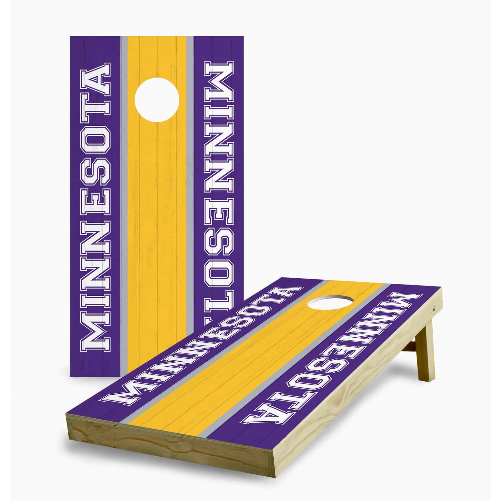 Minnesota Vikings Striped Regulation 2x4 Cornhole Game Set