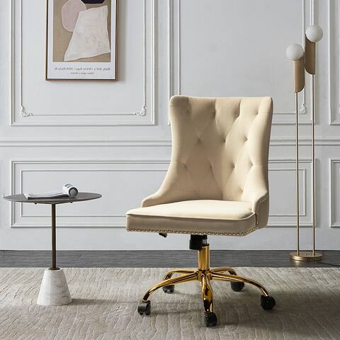 Adelaida Office Task Chair with Gold Base for Living Room and Office Room
