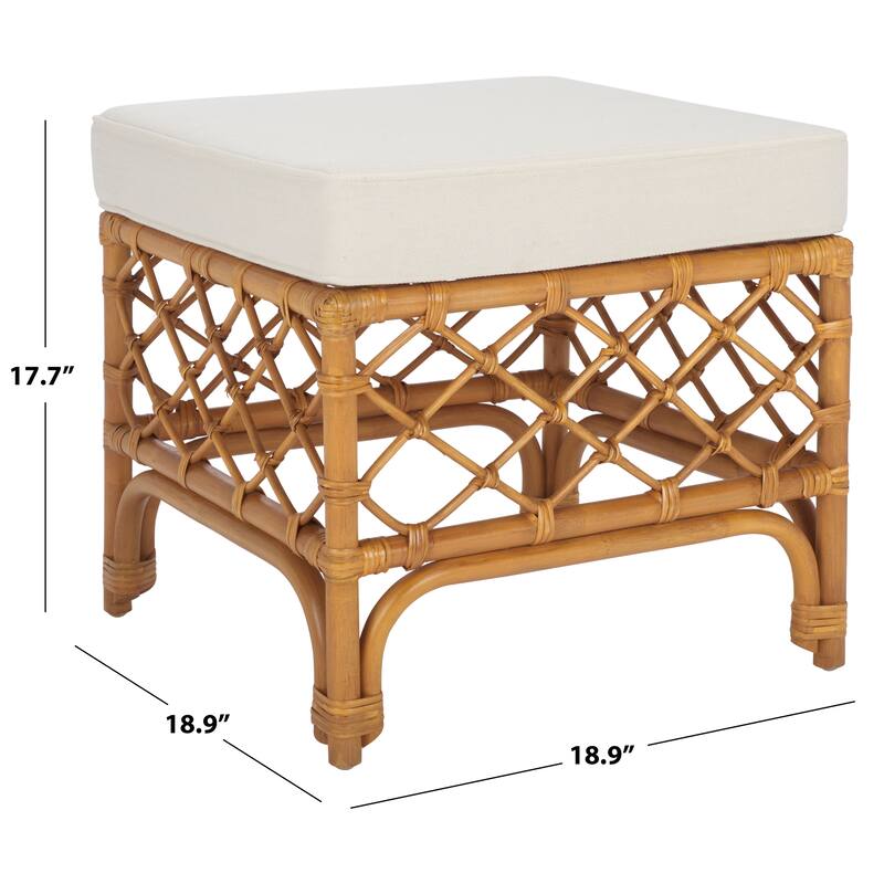 SAFAVIEH Couture Cherilynn Rattan Pole Ottoman