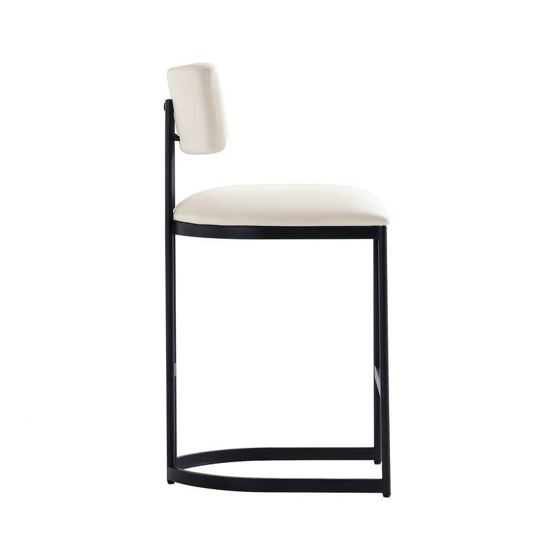 Manhattan Comfort Juno Metal Vegan Leather Counter Stool