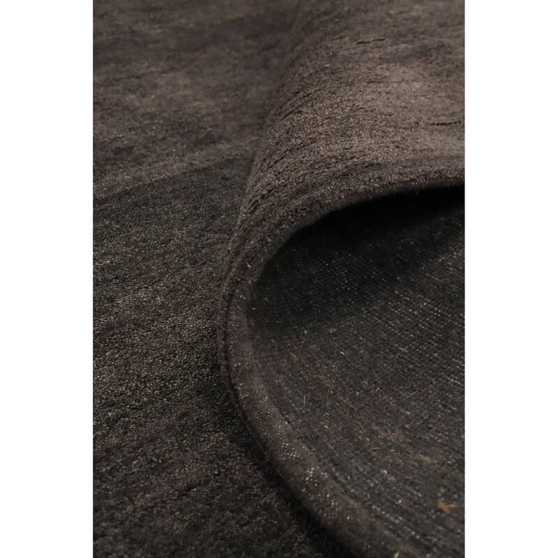 Hand Knotted Oriental 100% Wool Carpet Modern Solid Brown Gabbeh Area Rug - 9' 10'' X 8' 2''