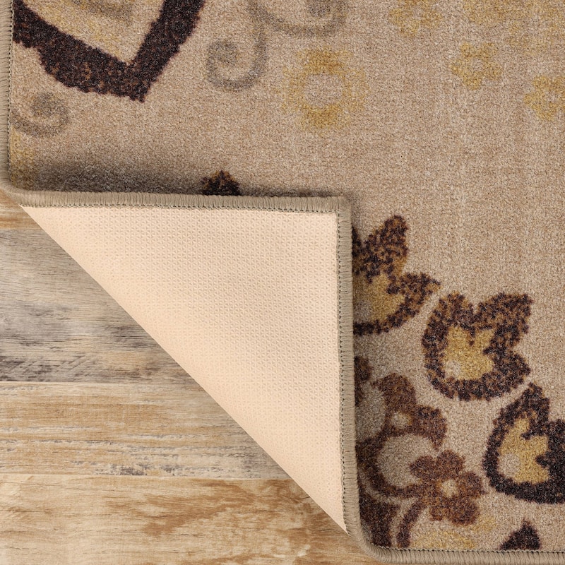 Superior Liena Medallion Non-Slip Washable Indoor Runner or Area Rug