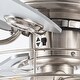 preview thumbnail 11 of 11, 52" Polished Nickel Wood 5-Blade Modern Ceiling Fan with Remote
