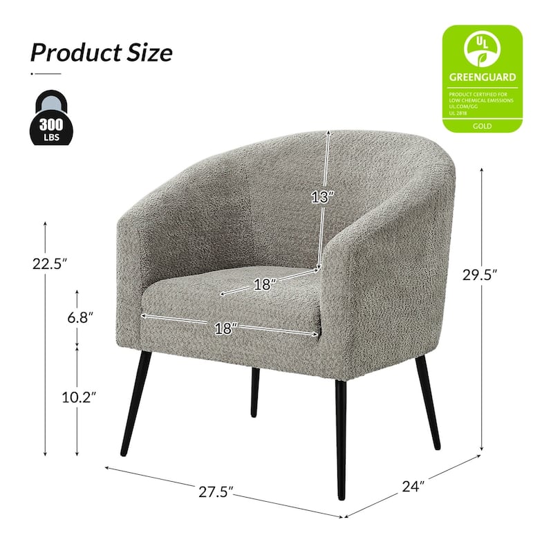 Hal Modern Boucle Armchair with Metal Legs by HULALA HOME