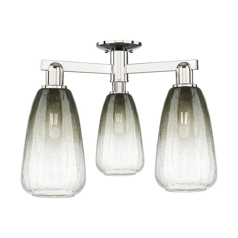 Innovations Lighting Downtown Urban - Brookhaven Almond - 3 Light 24" Semi-Flush Mount