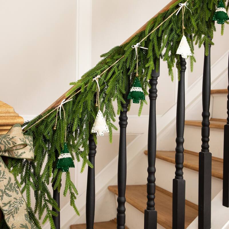 Mini Plush Trees with Jingle Bells Christmas Garland - 5.75'