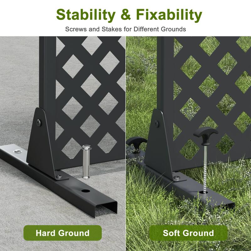 Outdoor Privacy Screen Metal Privacy Screen Panel Free Standing - 72*35