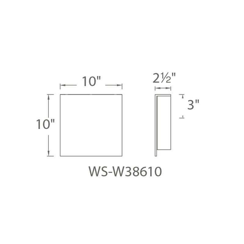 Square 8in LED Indoor or Outdoor Wall Light 3000K
