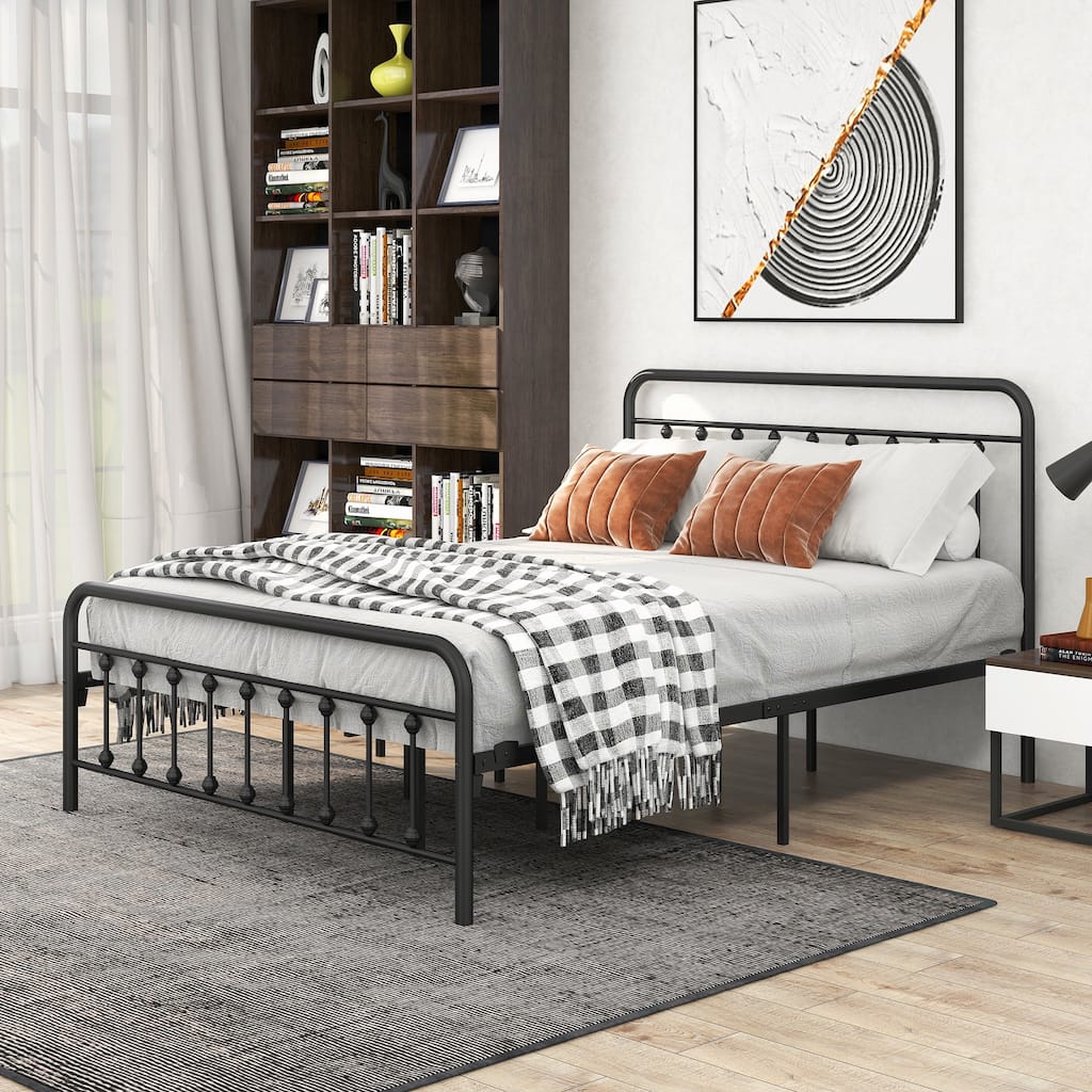 Metal Platform Bed Frame with Headboard