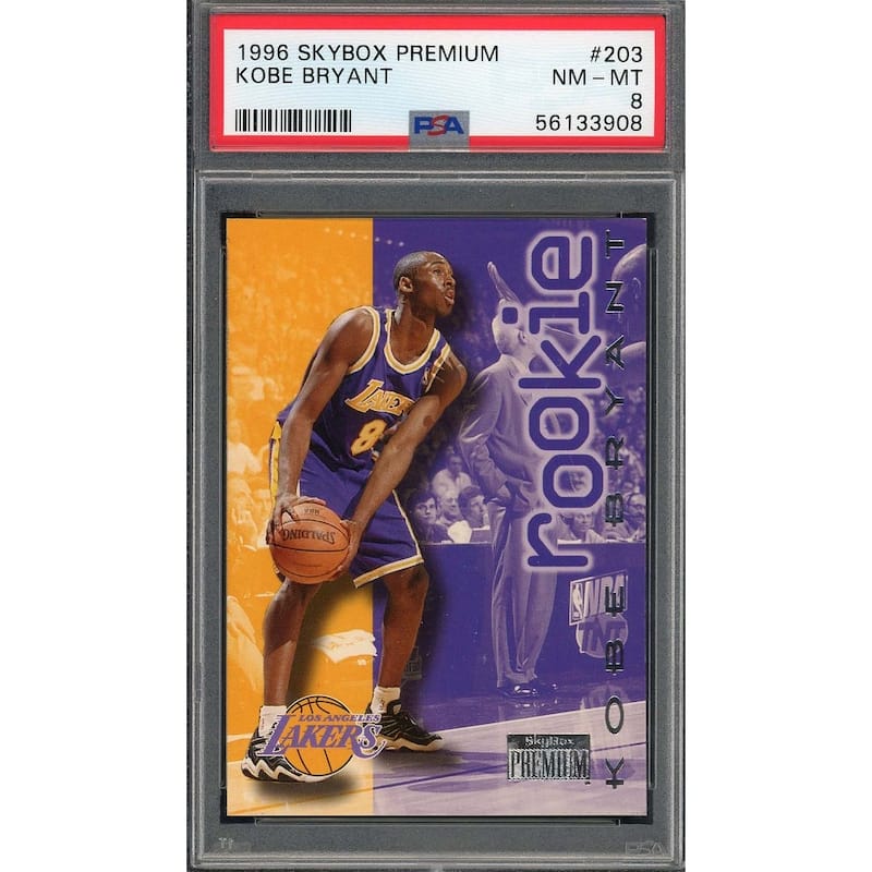Kobe Bryant 1996 Skybox Premium Basketball Rookie Card #203 Graded PSA 8 - 8'6" x 11'6"
