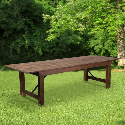 Rustic Farm Solid Pine Folding Dining Table