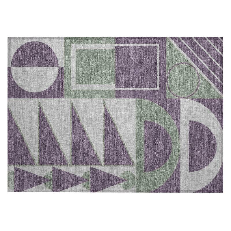 Machine Washable Indoor/ Outdoor Modern Crowley Chantille Rug