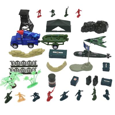 Playset Includes Game Pad and field Tools with Storage Container 25" X 25" Plastic Mat Toy Set