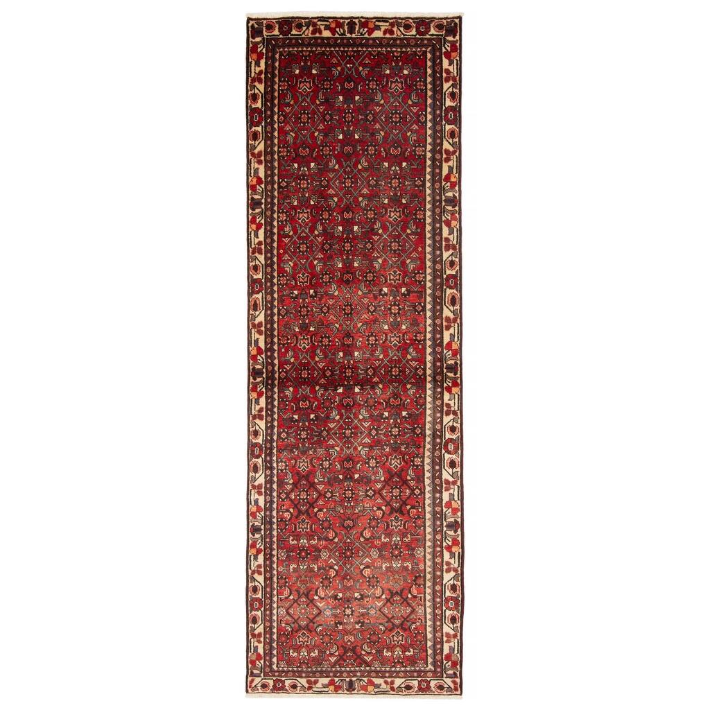 ECARPETGALLERY Hand-knotted Andelz Red Wool Rug - 3'1 x 9'4