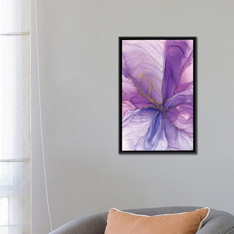 iCanvas "Purple Flower" by Monet & Manet Art Studio Framed Canvas Print