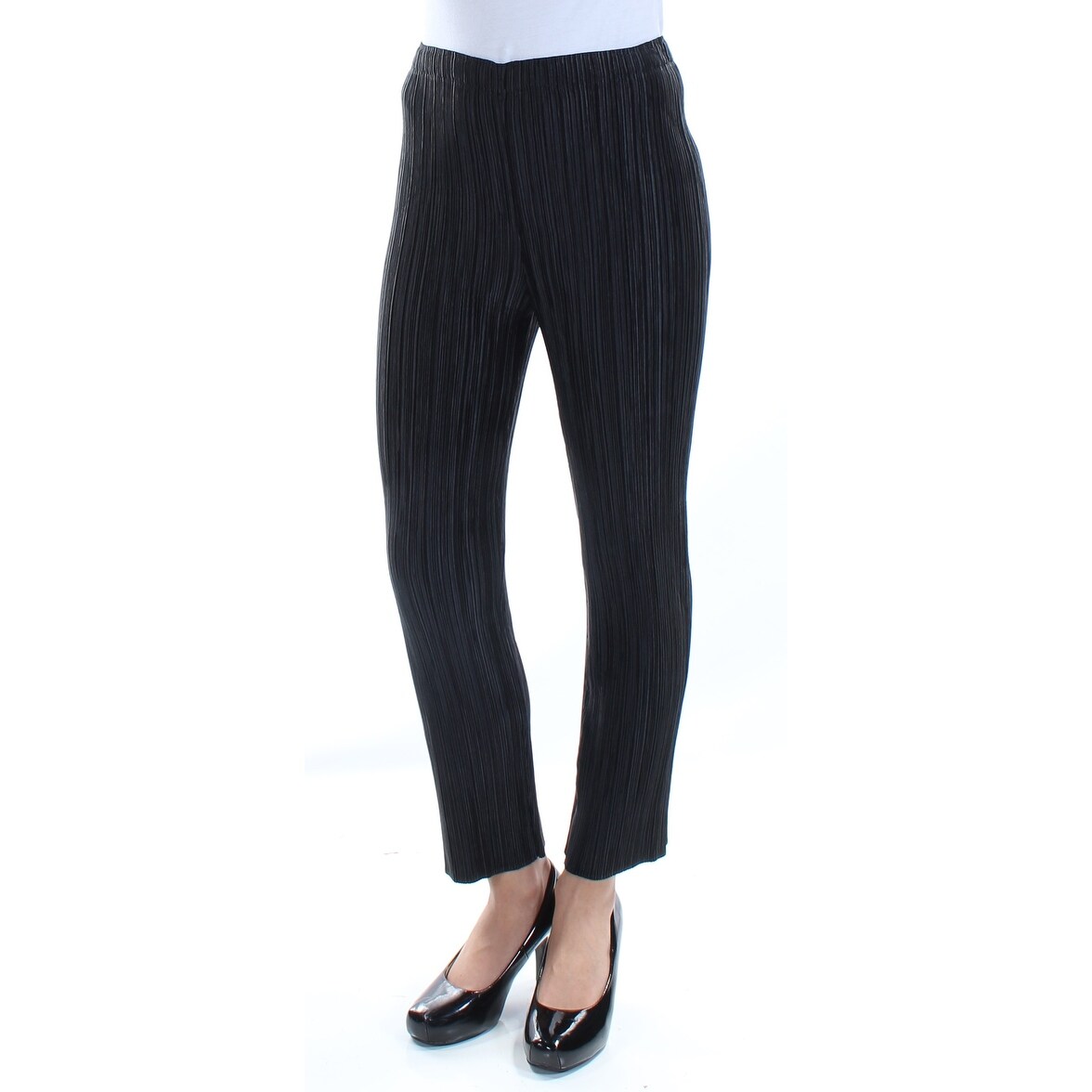 Shop Issey Miyake 935 Womens New 1384 Black Pleated Cropped Pants