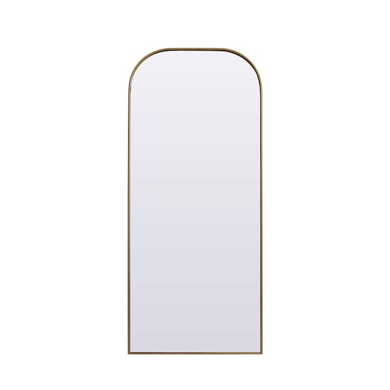Indigo Home Metal Frame Arch Full Length Mirror 32x76 Inch - Brass