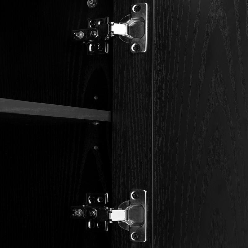 Farmhouse TV Stand with Sliding Tambour Door for 75-Inch TVs, Fluted Media Console with Adjustable Shelves and Golden Handles