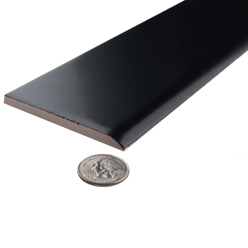 Merola Tile Battiscopa Matte Black 3-1/8" x 13" Ceramic Wall Trim - (1 Tile)