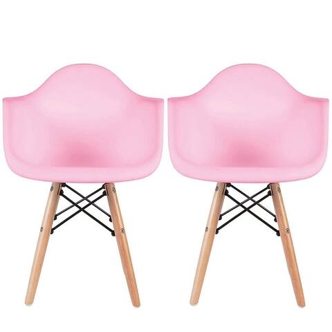 2xhome Set of 2 Kids Toddler Armchair Natural Wood legs For Children Child Preschool Kitchen Dining Home Living Room Play