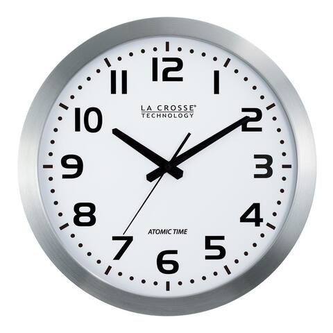La Crosse Technology 16" White Dial Atomic Metal Wall Clock