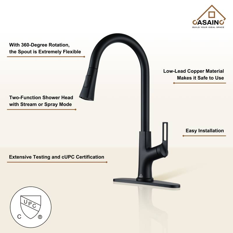 Single Handle Pull-Down Sprayer Kitchen Faucet