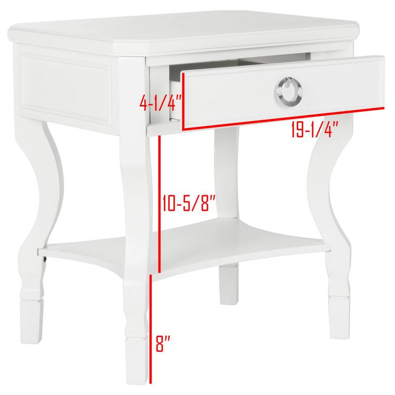 SAFAVIEH Alaia White Side Table - 24" x 18" x 26"