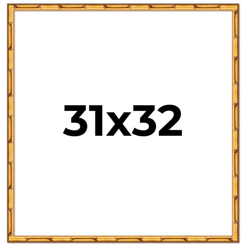 31x32 Frame Gold Bamboo Picture Frame Modern Photo Frame Includes UV Acrylic Shatter Guard Front Acid Free Foam Backing Board