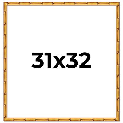 31x32 Frame Gold Bamboo Picture Frame Modern Photo Frame Includes UV Acrylic Shatter Guard Front Acid Free Foam Backing Board