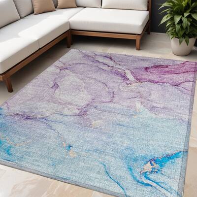 Almisi Modern Art-Inspired Weather Resistant Versatile Elegance Outdoor Rug