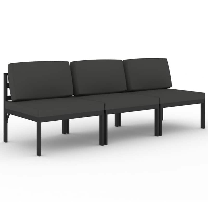 vidaXL Patio Sofa with Cushions Aluminum Anthracite