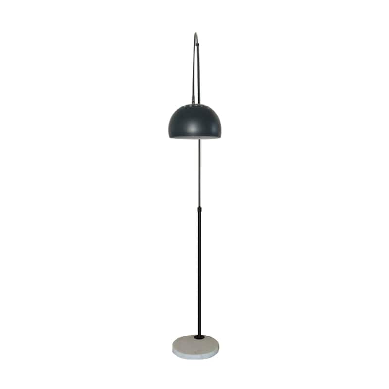 Floor Lamp with White Marble Base and Metal Lamp Shade Arco Collection - 76"