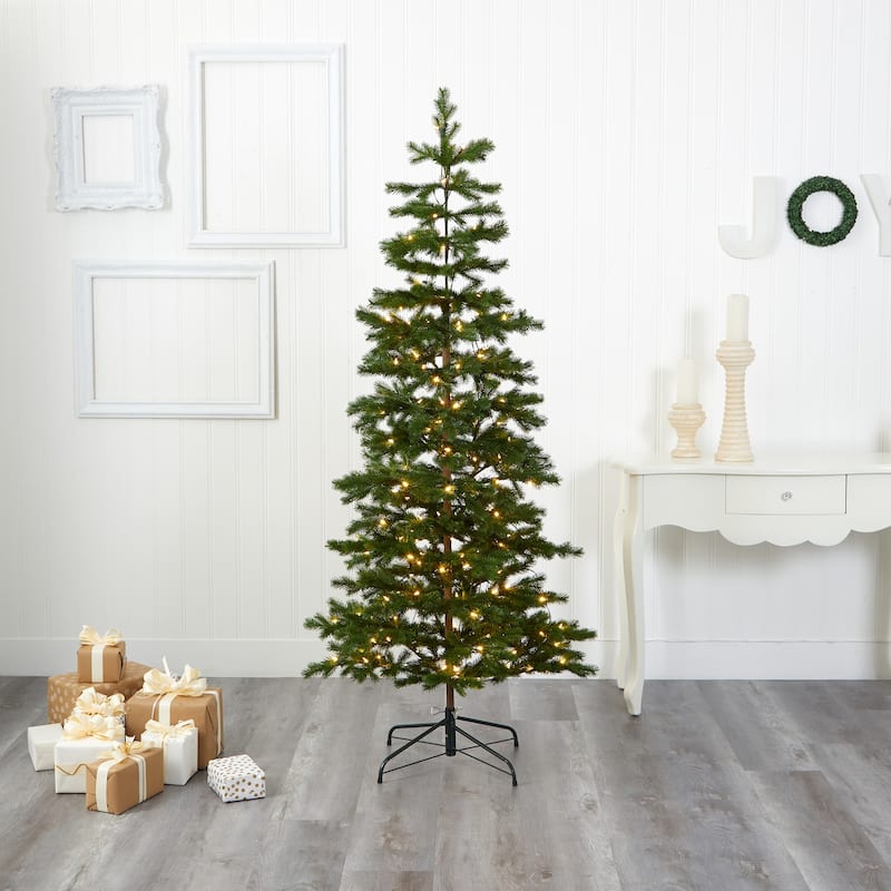 6.5ft. Spruce Artificial Christmas Tree with 200 Warm Multifunction LED Lights and 265 Branches - Festive X-Mas Glow