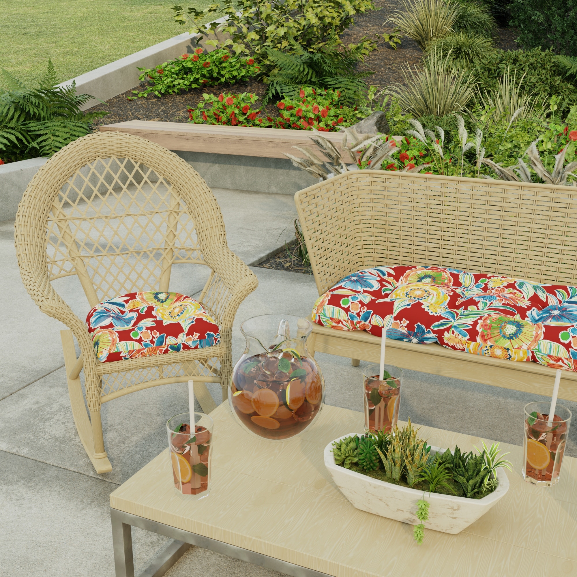 19 x 19 Turquoise Stripe Outdoor Wicker Seat Cushion Set of 2 19 L x 19 W x 4 H Bed Bath Beyond 34149754