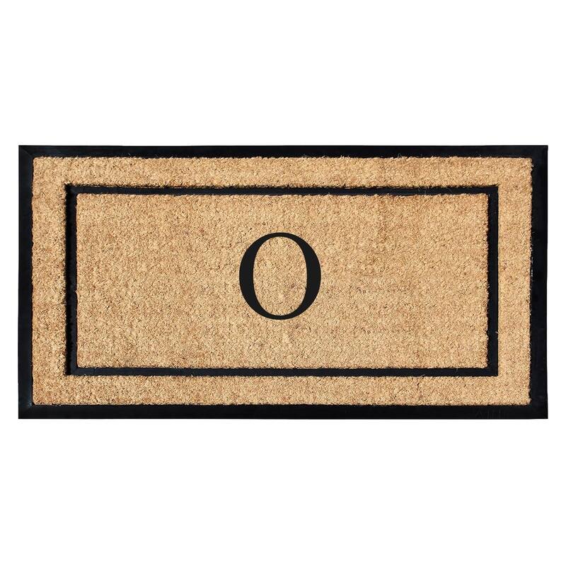 A1HC Natural Coir Monogrammed Door Mat for Front Door, Durable Large Outdoor Rug, Heavy Duty Welcome Doormat - 24" X 48"