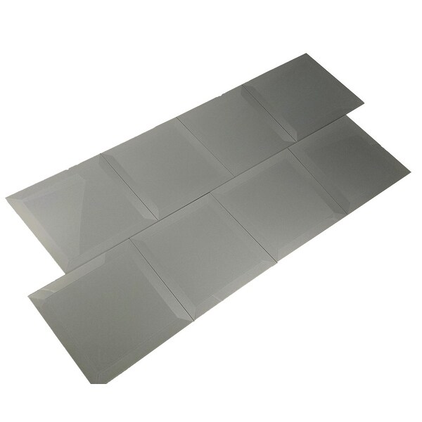 Miseno MT-WHSFEG0808-JO Frosted Elegance - 8" Square Wall Tile - Glossy Visual - Gray