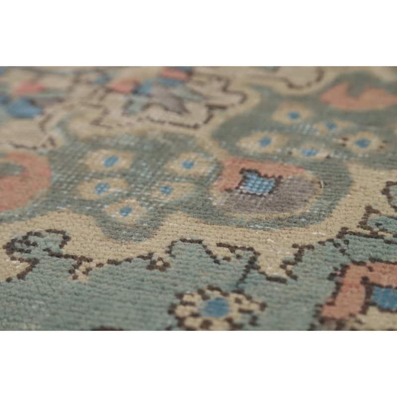 Light Blue Traditional Tabriz Persian Area Rug Handmade Wool Carpet - 6'5"x 9'5"