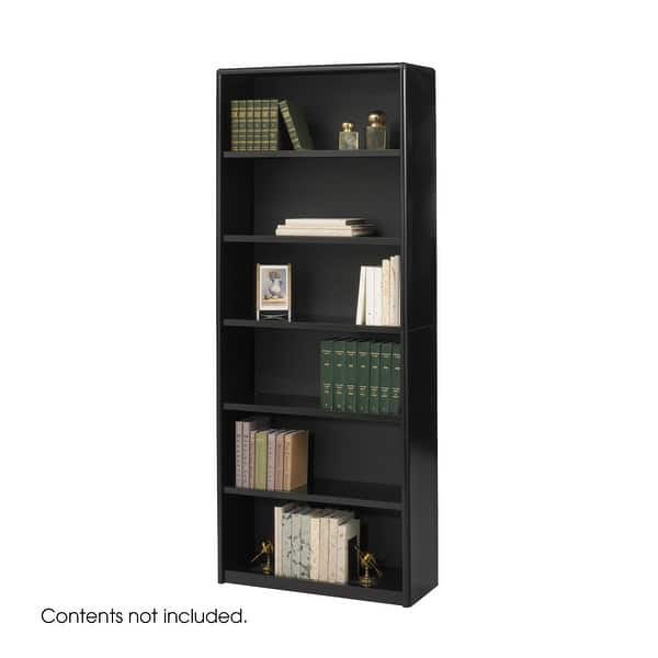 slide 2 of 2, For Books - 6-Shelf Value Steel Bookcase Bookshelf Black