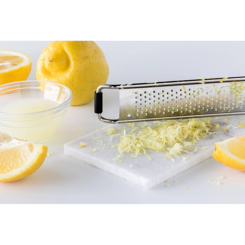 CatCora Coarse Etched Grater Zester with Safety Cover, Stainless Steel Blade For Grating, Zesting, and Garnishing, Soft Handle