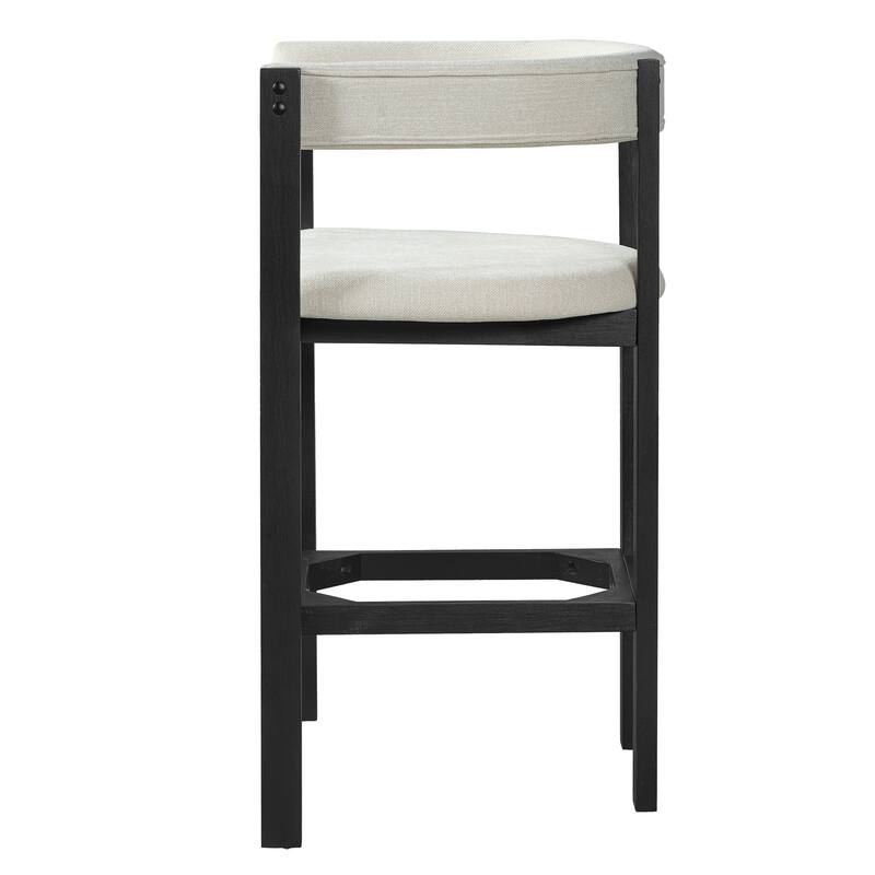 Christopher Knight Home - Julian Modern Upholstered Bar Stool Set with Curved Back and Solid Wood Frame for Dining Spaces