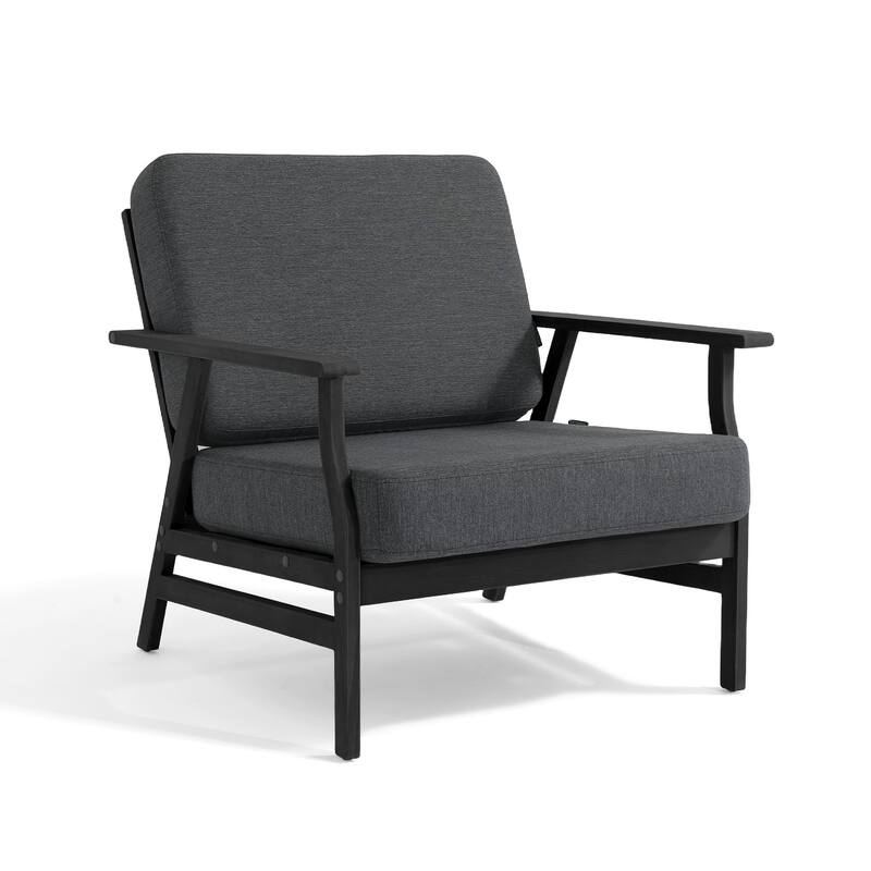 3-piece Cushioned Outdoor Club Chiars With Side Table