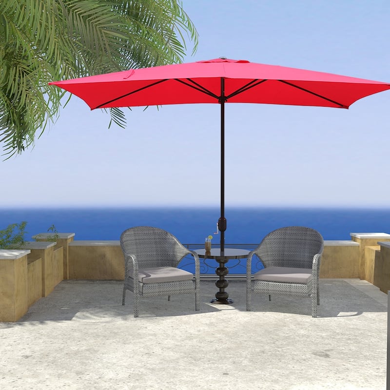 Maypex 10 X 6.5 Feet Rectangular Market Umbrella - Red